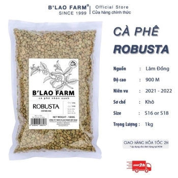 Cà phê nhân xanh robusta B'LAO FARM